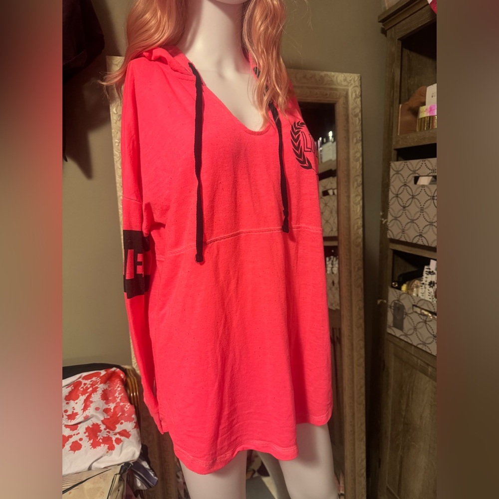 No boundaries pink/orange colored long sleeve with hood